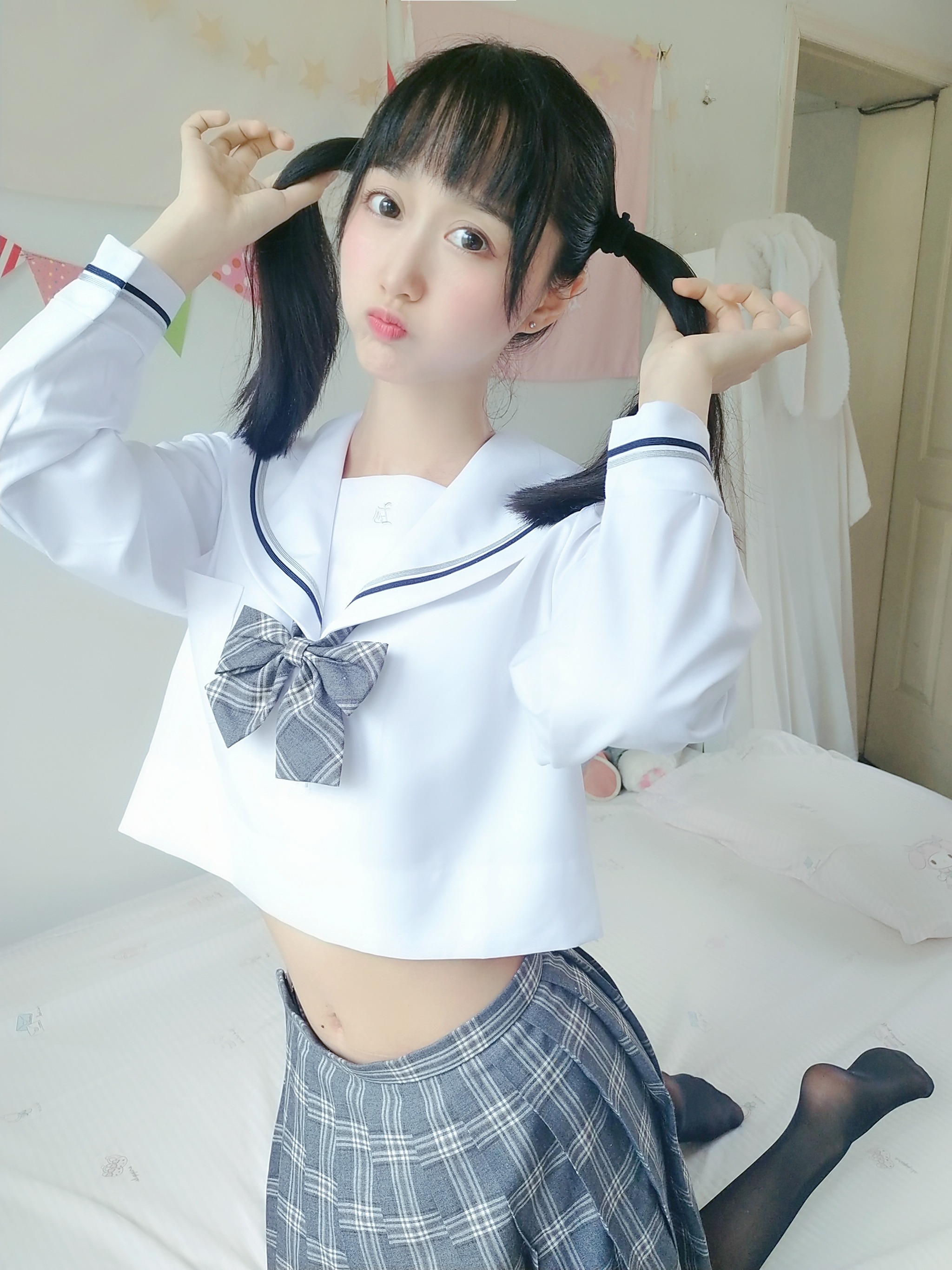 木棉棉 - NO.055 木绵绵OwO 灰格子JK[21P1V]-XikXak